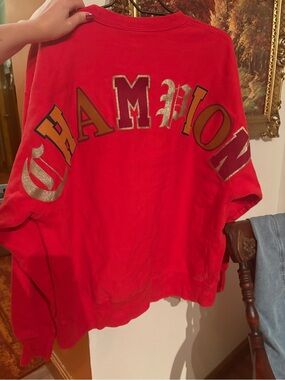 Vintage Champion Red Crewneck Noodie Reverse Weave X-Large